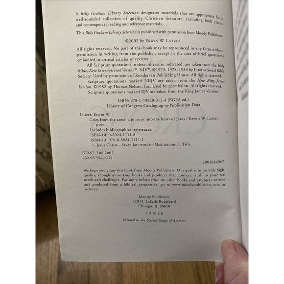 Cries From The Cross Erwin Lutzer Billy Graham Library Religion Christian - Picture 10 of 11